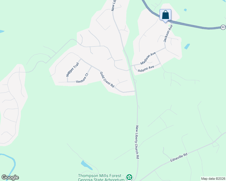 map of restaurants, bars, coffee shops, grocery stores, and more near 158 Gold Crest Road in Braselton