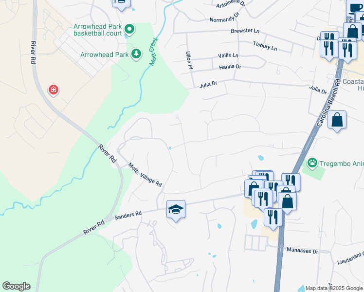 map of restaurants, bars, coffee shops, grocery stores, and more near 318 Jacob Mott Drive in Wilmington