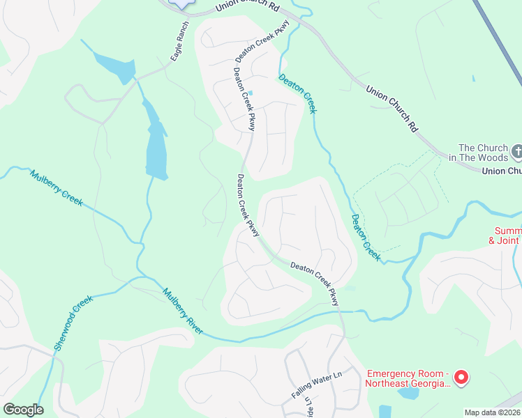 map of restaurants, bars, coffee shops, grocery stores, and more near 6460 Lantern Ridge in Hoschton