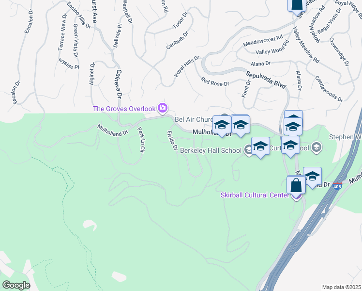 map of restaurants, bars, coffee shops, grocery stores, and more near 16366 Sloan Drive in Los Angeles