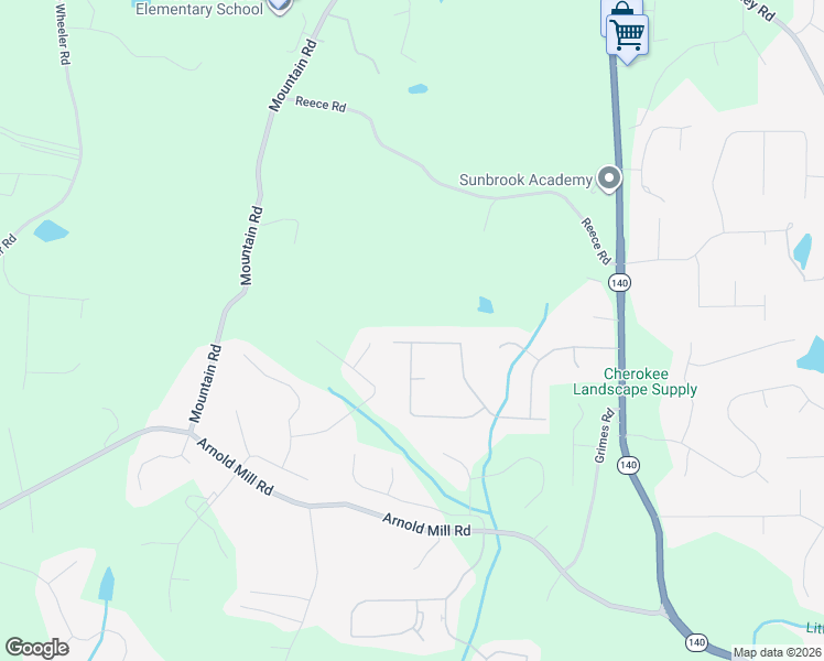 map of restaurants, bars, coffee shops, grocery stores, and more near 458 Julie Anne Way in Woodstock