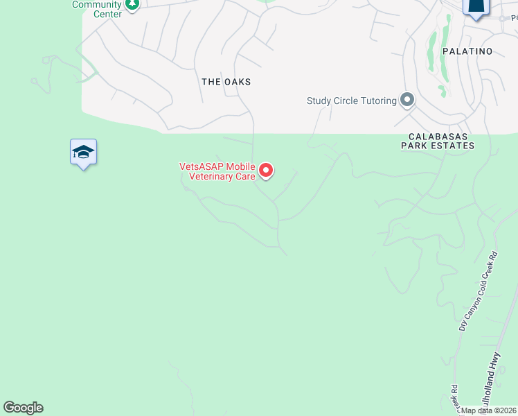 map of restaurants, bars, coffee shops, grocery stores, and more near 25315 Prado De Los Suenos in Calabasas