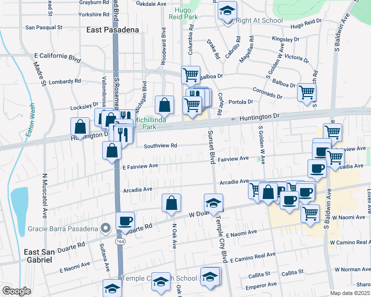 map of restaurants, bars, coffee shops, grocery stores, and more near 1133 Okoboji Drive in Arcadia