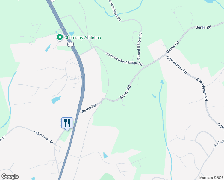 map of restaurants, bars, coffee shops, grocery stores, and more near 4586 U.S. 441 in Nicholson