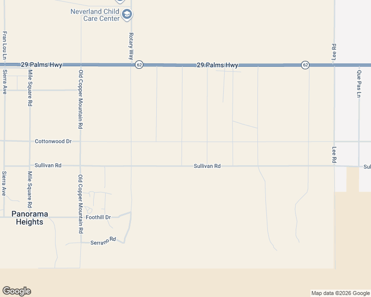 map of restaurants, bars, coffee shops, grocery stores, and more near 66756 Cottonwood Drive in Joshua Tree