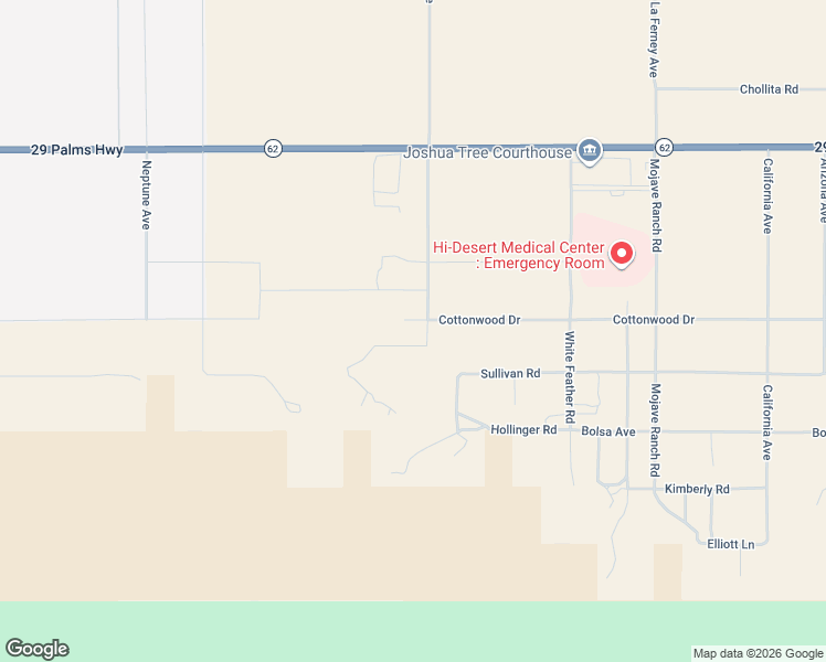 map of restaurants, bars, coffee shops, grocery stores, and more near 6820 Rice Avenue in Joshua Tree