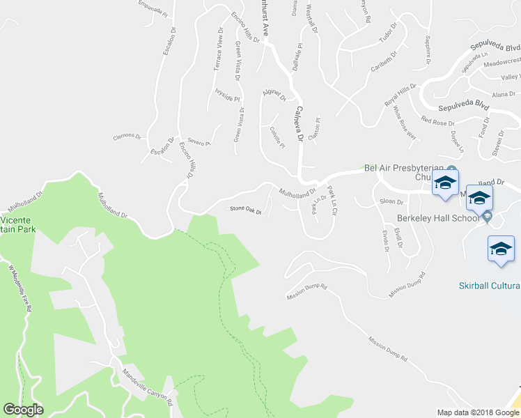 map of restaurants, bars, coffee shops, grocery stores, and more near 3155 Stone Oak Drive in Los Angeles