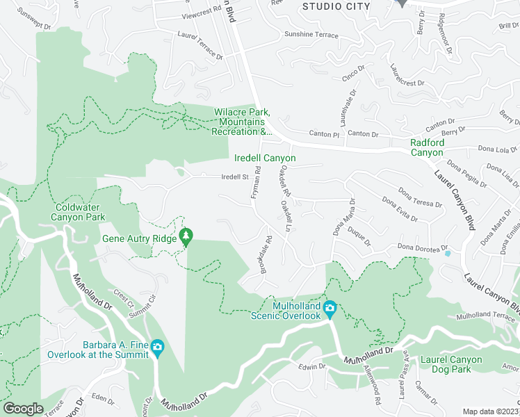 map of restaurants, bars, coffee shops, grocery stores, and more near 3240 Fryman Road in Los Angeles