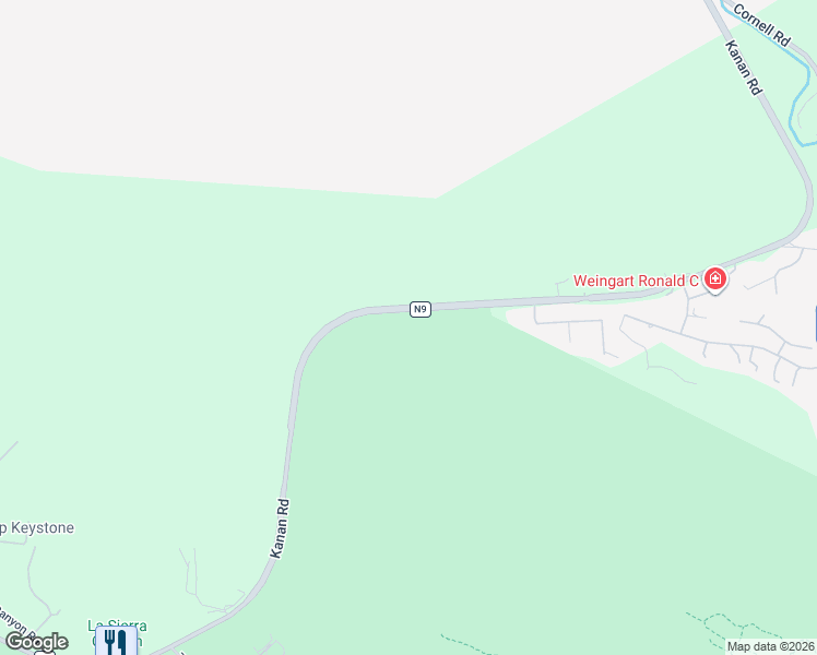 map of restaurants, bars, coffee shops, grocery stores, and more near 0 Kanan Road in Oak Park