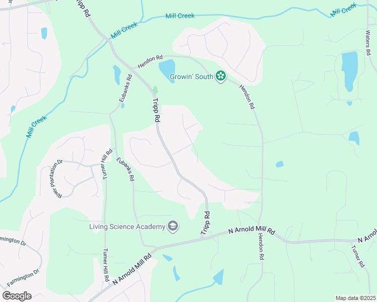 map of restaurants, bars, coffee shops, grocery stores, and more near 607 Hickory Creek Lane in Woodstock