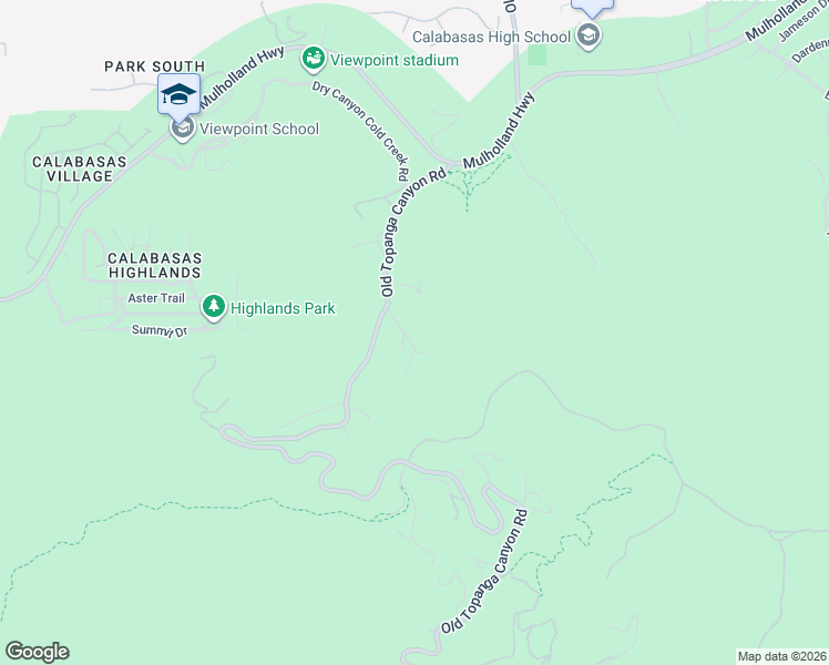 map of restaurants, bars, coffee shops, grocery stores, and more near 3430 Dorothy Road in Topanga