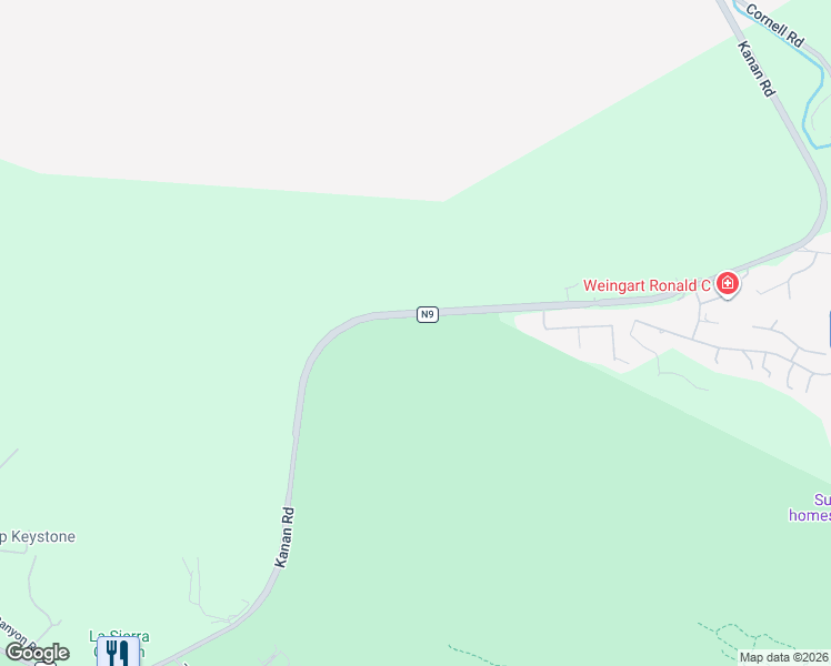 map of restaurants, bars, coffee shops, grocery stores, and more near 3604 Kanan Road in Agoura Hills