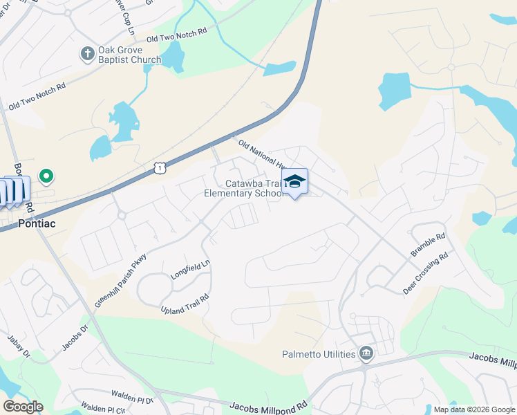 map of restaurants, bars, coffee shops, grocery stores, and more near 203 Parish Walk in Elgin