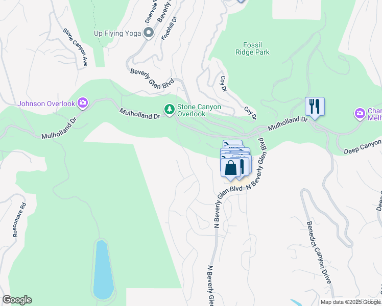 map of restaurants, bars, coffee shops, grocery stores, and more near 3054 Nicada Drive in Los Angeles