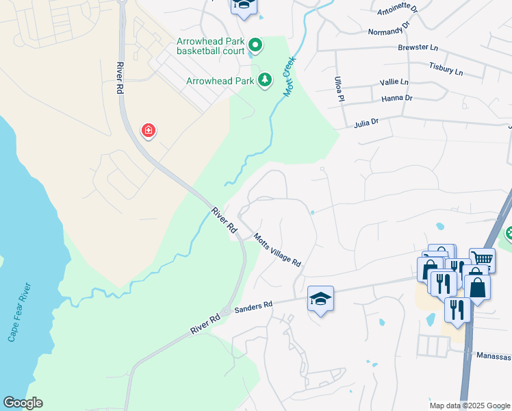 map of restaurants, bars, coffee shops, grocery stores, and more near 6333 Motts Village Road in Wilmington