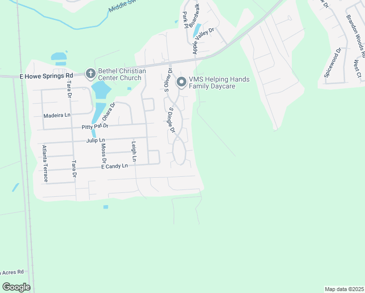 map of restaurants, bars, coffee shops, grocery stores, and more near 3313 South Dingle Drive in Florence
