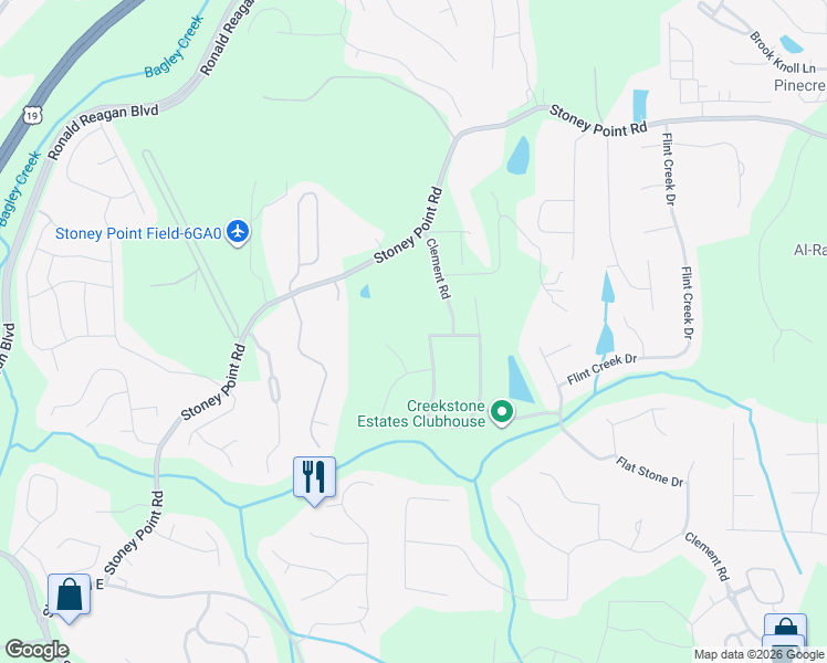 map of restaurants, bars, coffee shops, grocery stores, and more near 1901 Stone Meadow Way in Cumming