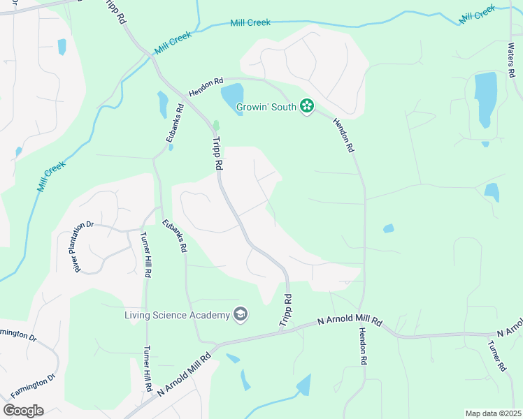 map of restaurants, bars, coffee shops, grocery stores, and more near 607 Hickory Creek Lane in Woodstock
