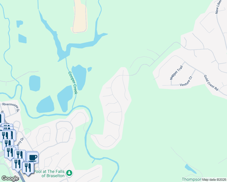 map of restaurants, bars, coffee shops, grocery stores, and more near 7670 Silk Tree Pointe in Braselton