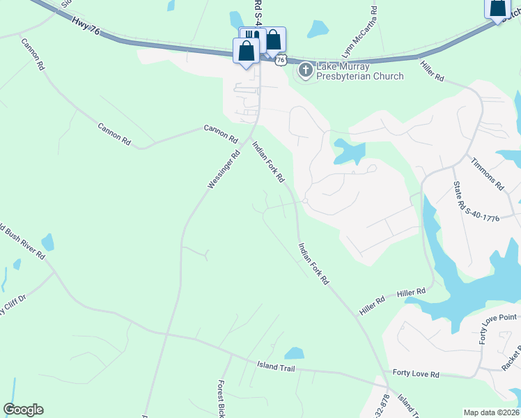 map of restaurants, bars, coffee shops, grocery stores, and more near 2239 Wessinger Road in Chapin