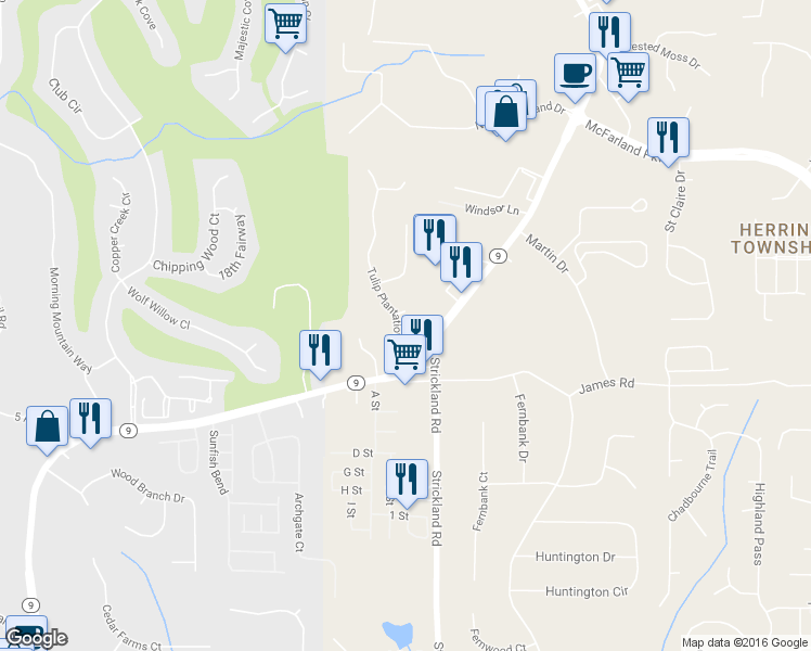 map of restaurants, bars, coffee shops, grocery stores, and more near 6510 Tulip Bulb Court in Alpharetta
