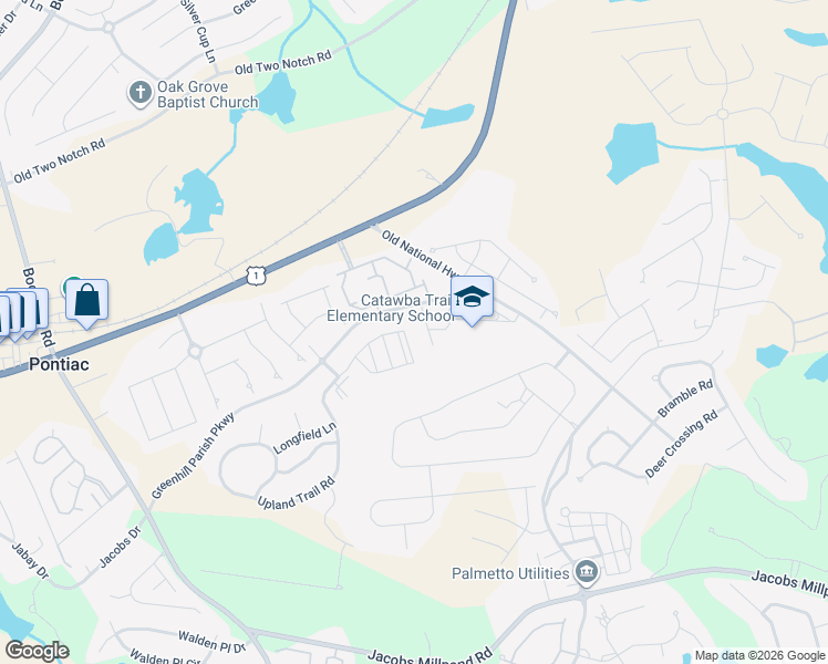 map of restaurants, bars, coffee shops, grocery stores, and more near 203 Parish Walk Lane in Elgin