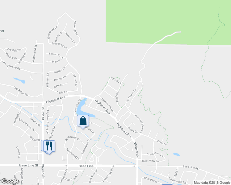 map of restaurants, bars, coffee shops, grocery stores, and more near 29367 Lytle Lane in Highland