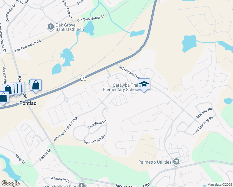 map of restaurants, bars, coffee shops, grocery stores, and more near 117 Parish Walk in Elgin