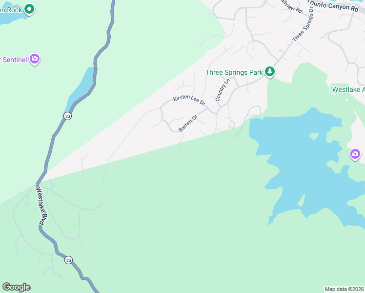 map of restaurants, bars, coffee shops, grocery stores, and more near 2230 Memory Lane in Westlake Village