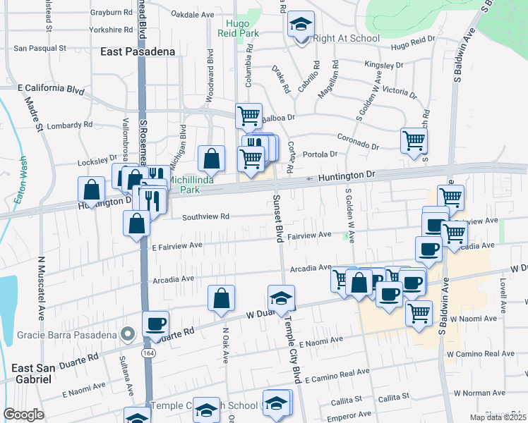 map of restaurants, bars, coffee shops, grocery stores, and more near 1117 Okoboji Drive in Arcadia