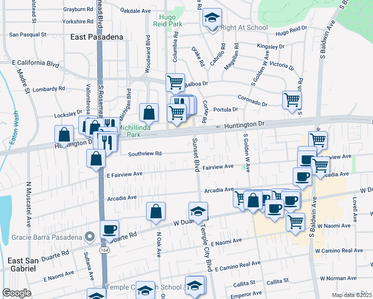 map of restaurants, bars, coffee shops, grocery stores, and more near 1117 Okoboji Drive in Arcadia