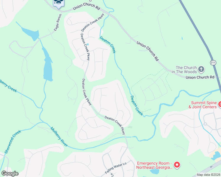 map of restaurants, bars, coffee shops, grocery stores, and more near 6403 Lantern Ridge in Hoschton