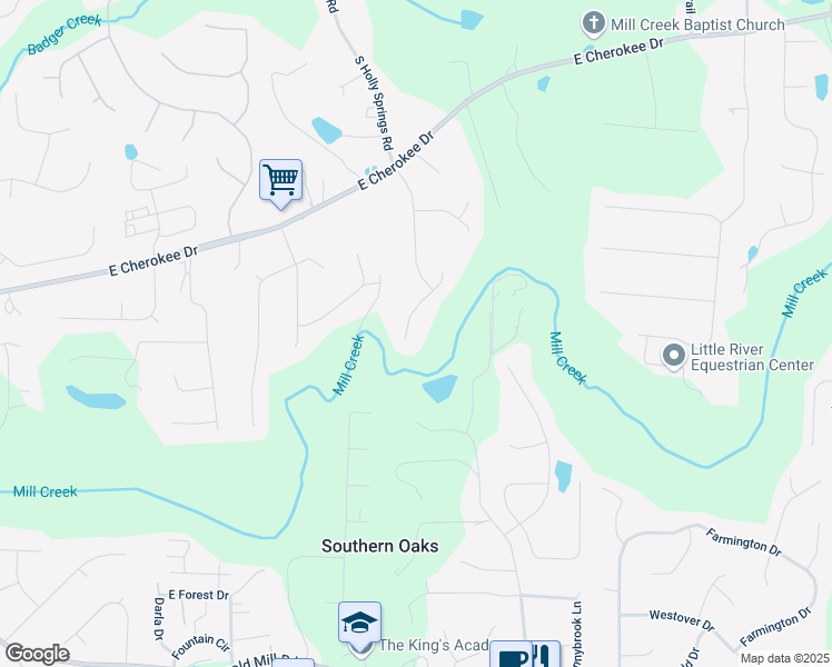 map of restaurants, bars, coffee shops, grocery stores, and more near 321 Bouldercrest Way in Woodstock