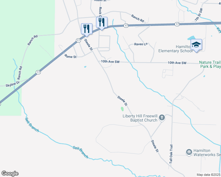 map of restaurants, bars, coffee shops, grocery stores, and more near 2226 Steele Street in Hamilton