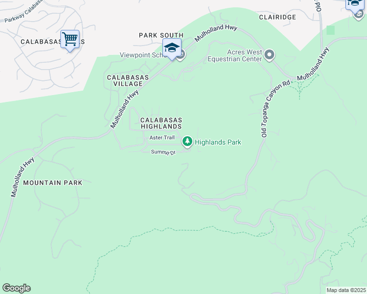 map of restaurants, bars, coffee shops, grocery stores, and more near 23551 Summit Drive in Calabasas