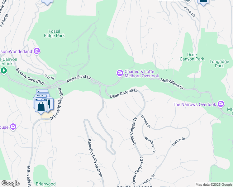 map of restaurants, bars, coffee shops, grocery stores, and more near 13961 Aubrey Road in Beverly Hills