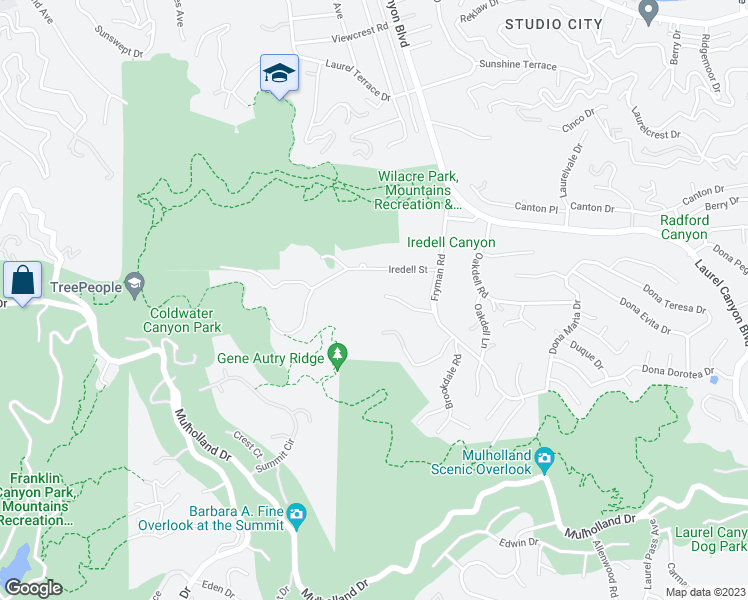 map of restaurants, bars, coffee shops, grocery stores, and more near 12004 Briarvale Lane in Los Angeles