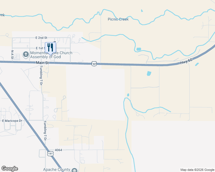map of restaurants, bars, coffee shops, grocery stores, and more near in Springerville