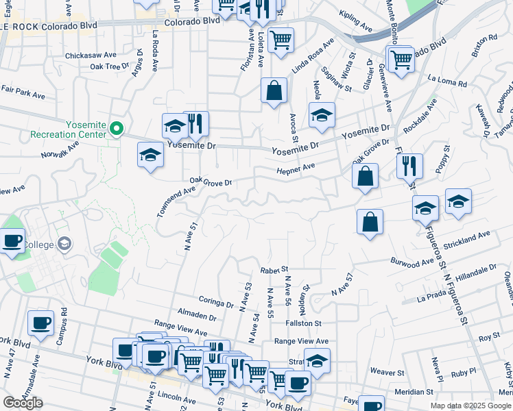 map of restaurants, bars, coffee shops, grocery stores, and more near 1506 Wildwood Drive in Los Angeles