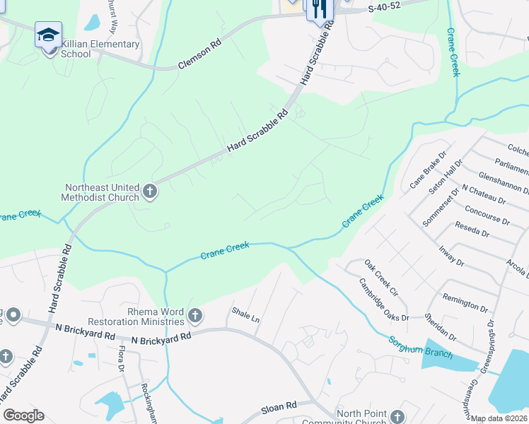 map of restaurants, bars, coffee shops, grocery stores, and more near 200 Tat Road in Columbia