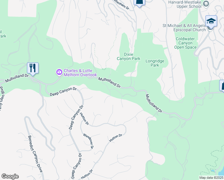 map of restaurants, bars, coffee shops, grocery stores, and more near 13438 Java Drive in Beverly Hills