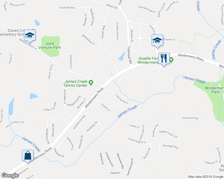 map of restaurants, bars, coffee shops, grocery stores, and more near 4305 Cold Spring Court in Cumming