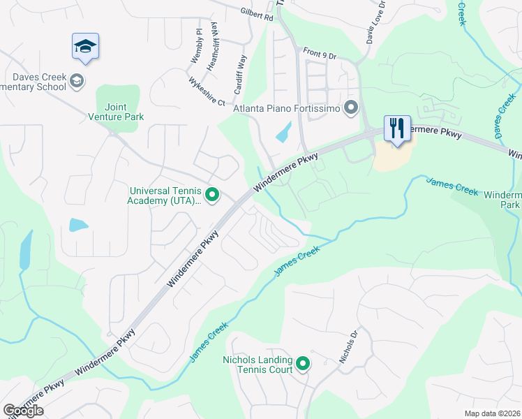 map of restaurants, bars, coffee shops, grocery stores, and more near in Cumming