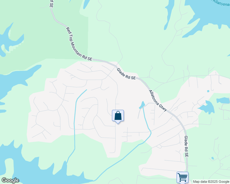 map of restaurants, bars, coffee shops, grocery stores, and more near 7301 Staton Place Southeast in Acworth