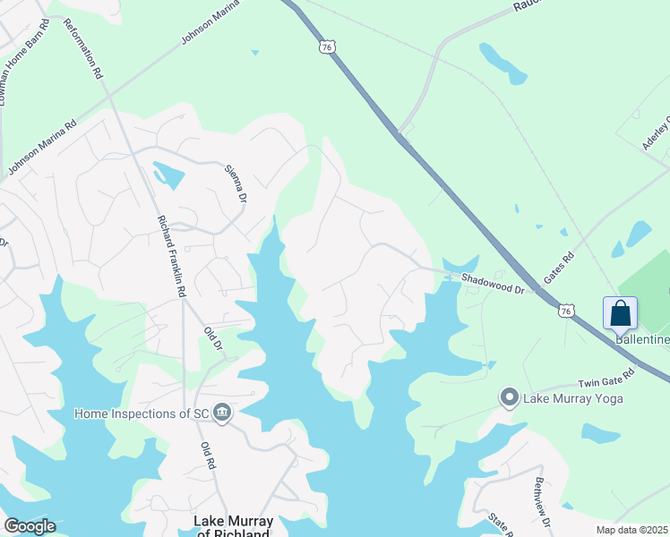 map of restaurants, bars, coffee shops, grocery stores, and more near 508 Water Garden Court in Irmo