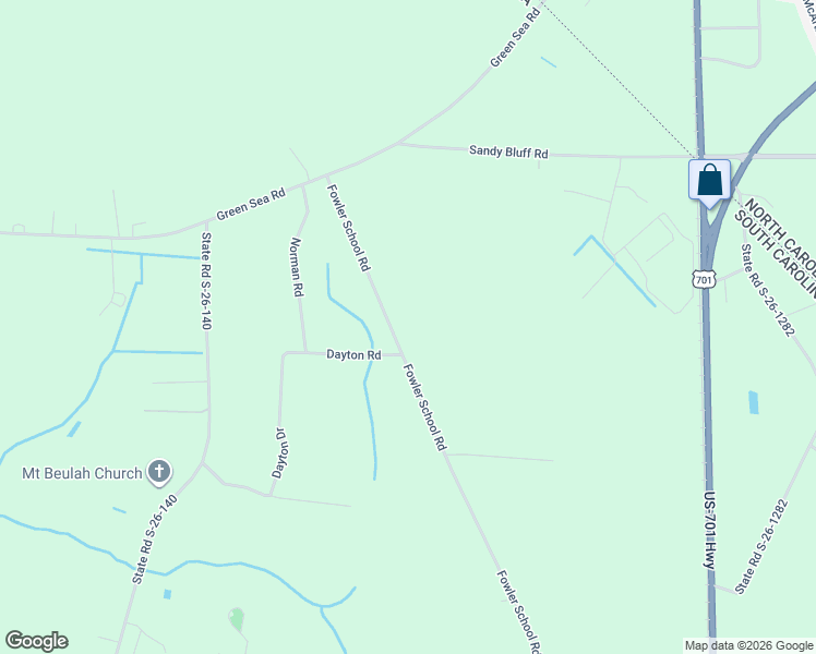 map of restaurants, bars, coffee shops, grocery stores, and more near Fowler School Road in Green Sea