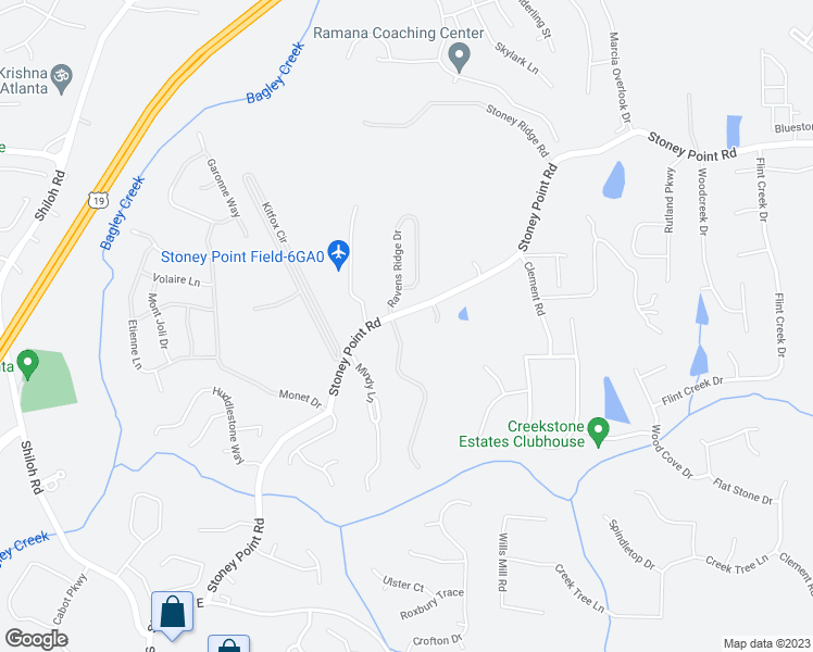 map of restaurants, bars, coffee shops, grocery stores, and more near 2065 Stoney Point Farm Road in Cumming