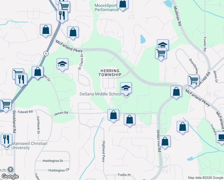 map of restaurants, bars, coffee shops, grocery stores, and more near 1560 Township Circle in Alpharetta