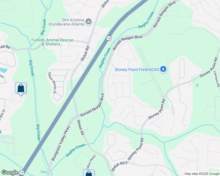 map of restaurants, bars, coffee shops, grocery stores, and more near 2695 Etienne Lane in Cumming