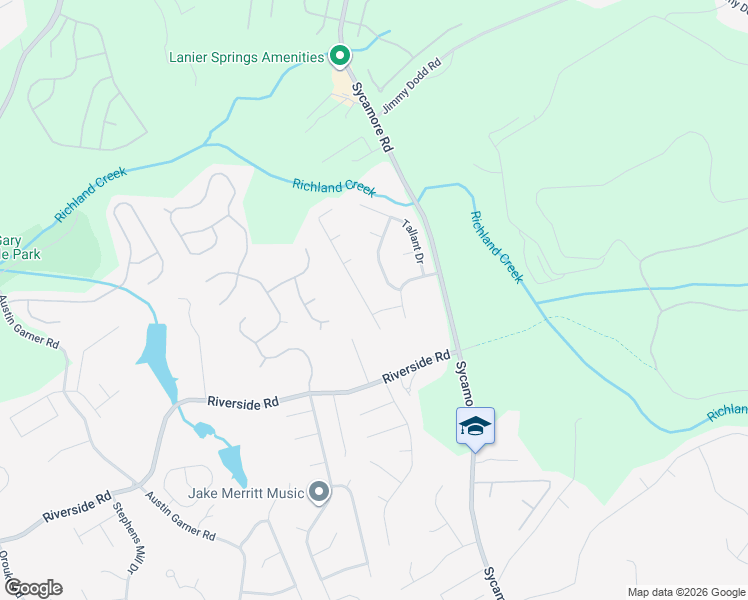 map of restaurants, bars, coffee shops, grocery stores, and more near 5875 April Drive Northeast in Sugar Hill